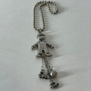 Boy Charm‎ Keychain Bag Fob Charm Silver Tone Ball Chain Train Duck Pendant